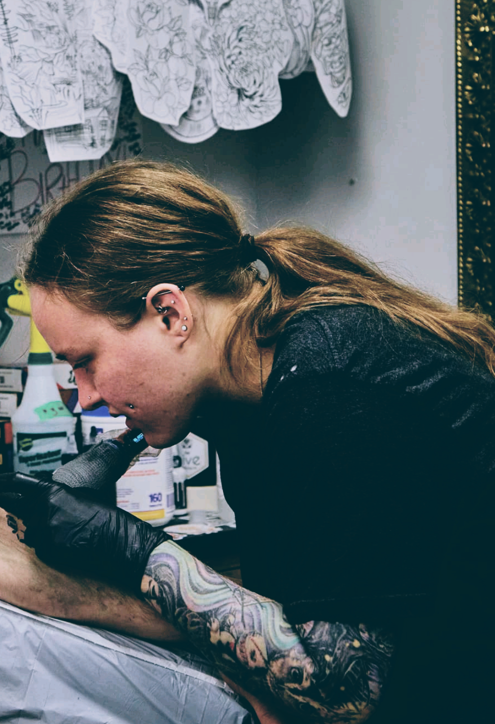 Megan tattooing